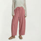 Wide Leg Drawstring Pants with Elastic Waistband, Utility Pockets and Relaxed Fit