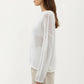 Lightweight Open Knit Long Sleeve Sweater Top with Relaxed Fit and Subtle Sheer Texture
