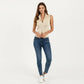 Sleeveless Ribbed Knit Zip Front Collared Top