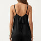 Sleeveless Wide Leg Jumpsuit with Lace Trim V Neck Adjustable Straps and Side Pockets
