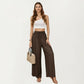 High Waist Wide Leg Lounge Pants with Elastic Waist and Adjustable Drawstring