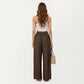 High Waist Wide Leg Lounge Pants with Elastic Waist and Adjustable Drawstring
