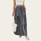 High Waist Tiered Midi Skirt with Geometric Print