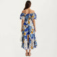 Off Shoulder Maxi Dress with Smocked Bodice and Tiered Skirt