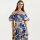 Off Shoulder Maxi Dress with Smocked Bodice and Tiered Skirt