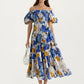 Off Shoulder Maxi Dress with Smocked Bodice and Tiered Skirt