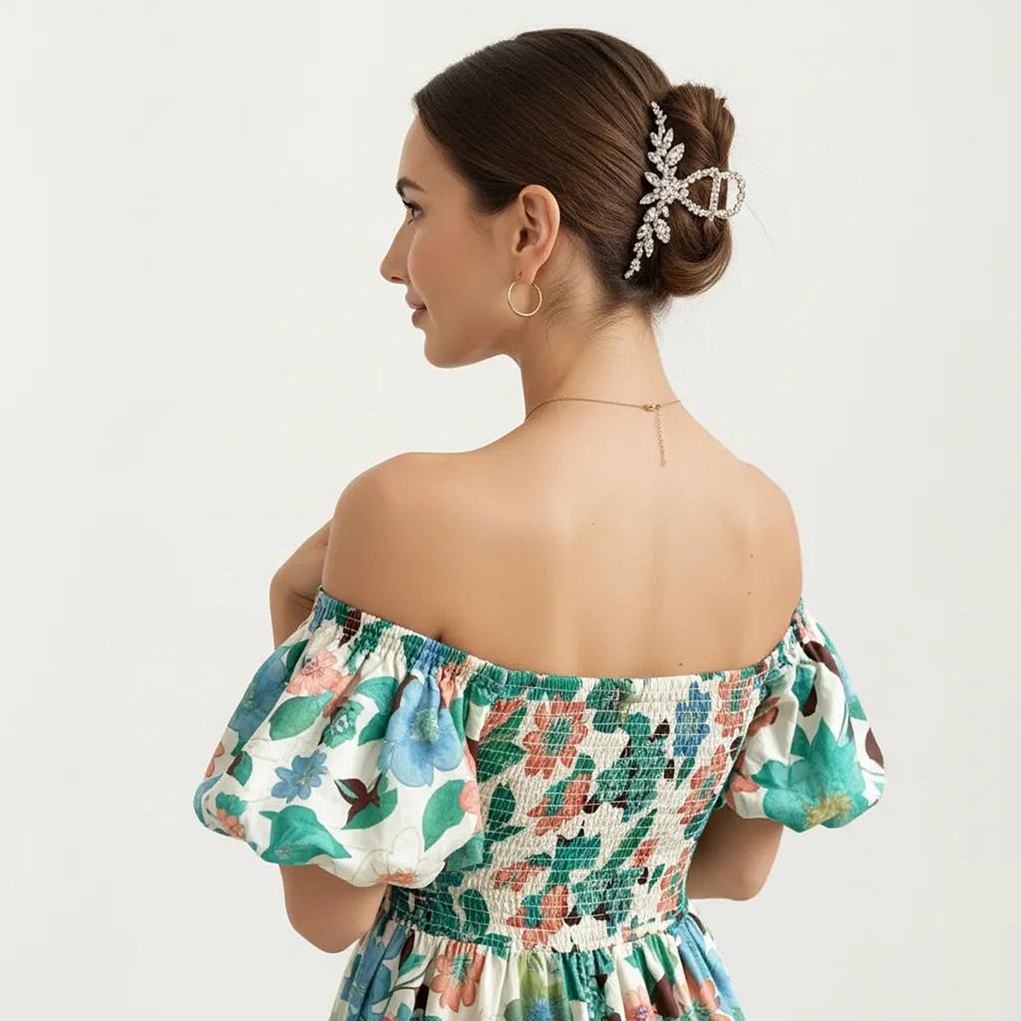 Off Shoulder Maxi Dress with Smocked Bodice and Tiered Skirt