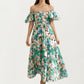 Off Shoulder Maxi Dress with Smocked Bodice and Tiered Skirt