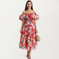 Off Shoulder Maxi Dress with Smocked Bodice and Tiered Skirt
