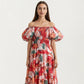 Off Shoulder Maxi Dress with Smocked Bodice and Tiered Skirt