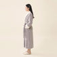 Plush Long Robe with Contrast Trim Shawl Collar Tie Waist Belt Full Length Bathrobe