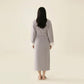 Plush Long Robe with Contrast Trim Shawl Collar Tie Waist Belt Full Length Bathrobe