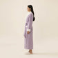 Plush Long Robe with Contrast Trim Shawl Collar Tie Waist Belt Full Length Bathrobe