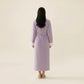 Plush Long Robe with Contrast Trim Shawl Collar Tie Waist Belt Full Length Bathrobe