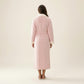 Plush Long Robe with Contrast Trim Shawl Collar Tie Waist Belt Soft Textured Warm