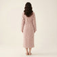 Striped Plush Long Robe with Shawl Collar Tie Waist Belt Soft Textured Full Length Bathrobe