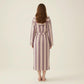 Striped Plush Long Robe with Shawl Collar Tie Waist Belt Soft Textured Full Length Bathrobe