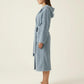 Hooded Plush Long Robe with Tie Waist Belt Textured Soft Warm Full Length Bathrobe
