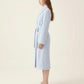 Plush Textured Long Robe with Shawl Collar Tie Waist Belt Soft Warm Full Length Bathrobe
