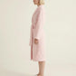 Plush Textured Long Robe with Shawl Collar Tie Waist Belt Soft Warm Full Length Bathrobe