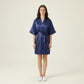 Satin Wrap Robe with Self Tie Waist Belt Short Sleeve Silky Smooth Lightweight Robe