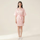 Satin Wrap Robe with Self Tie Waist Belt Short Sleeve Silky Smooth Lightweight Robe
