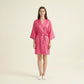 Satin Wrap Robe with Self Tie Waist Belt Wide Sleeves and Smooth Lightweight Silky Finish