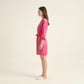 Satin Wrap Robe with Self Tie Waist Belt Wide Sleeves and Smooth Lightweight Silky Finish