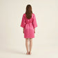 Satin Wrap Robe with Self Tie Waist Belt Wide Sleeves and Smooth Lightweight Silky Finish