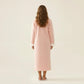 Long Plush Zip Front Robe with Stand Collar Front Pockets Soft Fleece Robe