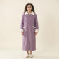 Long Plush Zip Front Robe with Stand Collar Front Pockets Soft Fleece Robe