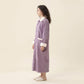 Long Plush Zip Front Robe with Stand Collar Front Pockets Soft Fleece Robe