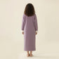 Long Plush Zip Front Robe with Stand Collar Front Pockets Soft Fleece Robe