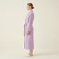 Long Plush Robe with Shawl Collar Tie Waist Belt Front Pockets Soft Fleece Robe