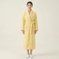Long Plush Robe with Shawl Collar Tie Waist Belt Front Pockets Soft Fleece Robe
