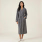 Long Lightweight Robe with Contrast Trim Tie Waist Belt Front Pockets Soft Robe
