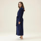 Long Plush Robe with Shawl Collar Tie Waist Belt Front Pockets Soft Fleece Robe