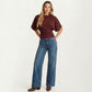 Short Sleeve Cropped Top with Wide Waistband and Relaxed Blouson Fit