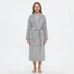 Plush Shawl Collar Long Bathrobe with Full Length Wrap Design Adjustable Waist Tie
