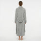 Plush Shawl Collar Long Bathrobe with Full Length Wrap Design Adjustable Waist Tie