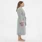Plush Shawl Collar Long Bathrobe with Full Length Wrap Design Adjustable Waist Tie