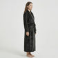 Plush Shawl Collar Long Bathrobe with Full Length Wrap Design Adjustable Waist Tie