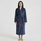 Plush Shawl Collar Long Bathrobe with Full Length Wrap Design Adjustable Waist Tie