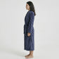 Plush Shawl Collar Long Bathrobe with Full Length Wrap Design Adjustable Waist Tie