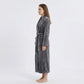 Plush Long Sleeve Shawl Collar Bathrobe with Waist Tie Belt and Front Patch Pockets