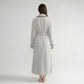 Plush Long Sleeve Shawl Collar Bathrobe with Contrast Trim and Adjustable Waist Tie Belt