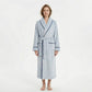 Plush Long Sleeve Shawl Collar Bathrobe with Contrast Trim and Adjustable Waist Tie Belt