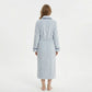 Plush Long Sleeve Shawl Collar Bathrobe with Contrast Trim and Adjustable Waist Tie Belt