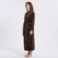 Plush Long Sleeve Wrap Bathrobe with Waist Tie Belt and Front Patch Pockets