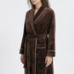 Plush Long Sleeve Wrap Bathrobe with Waist Tie Belt and Front Patch Pockets